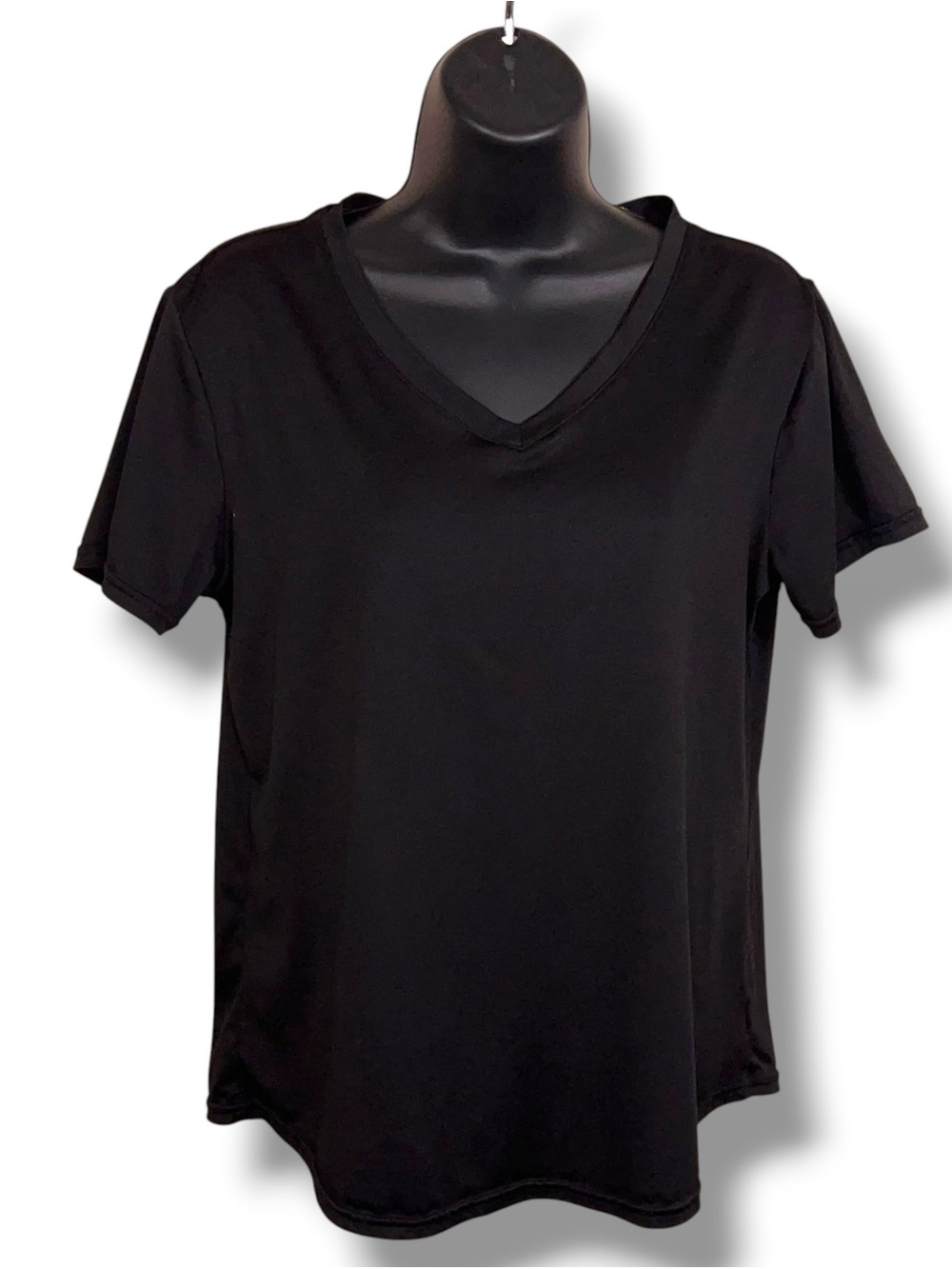 Large Avia Black Vneck Lightweight Athletic Tshirt Womens Activewear Breathable